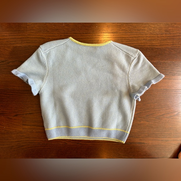 NWT DANIELLE GUIZIO Blue Scoop Neck T-Shirt - Picture 6 of 8